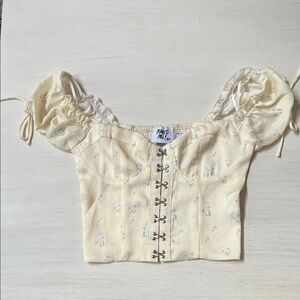Princess Polly Butter Yellow Floral Blouse